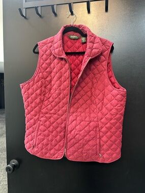 Eddie Bauer Red Quilted Women's Jacket Vest
